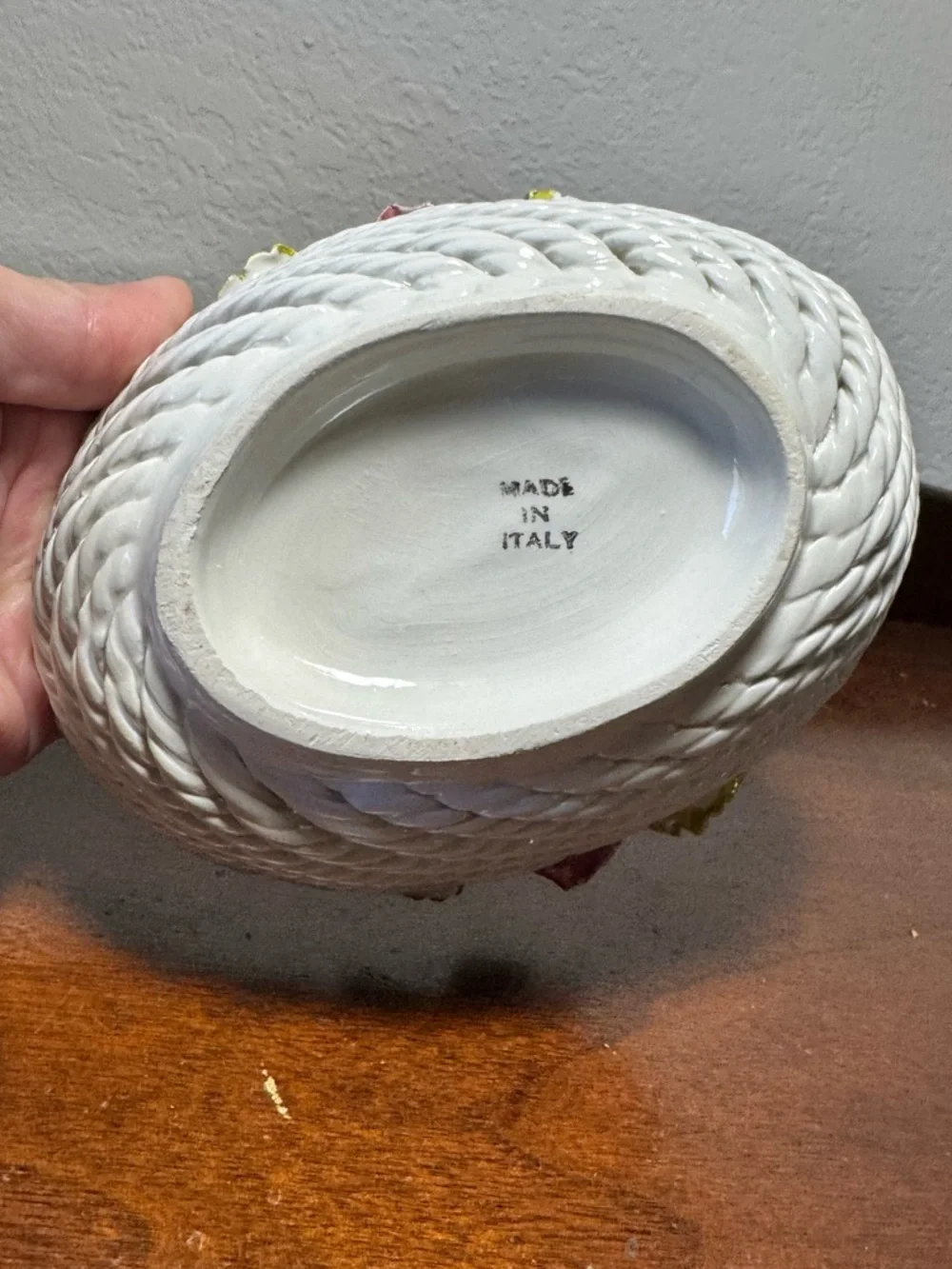 Vintage Ceramic Open Weave Basket | Made in Italy - Picture 10 of 10